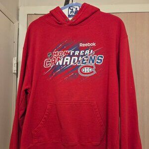 GENTLY USED, VINTAGE REEBOK, MONTREAL CANADIENS HOODIE, LARGE!!!